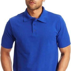 Hanes Blue Short Sleeve Polo Shirt